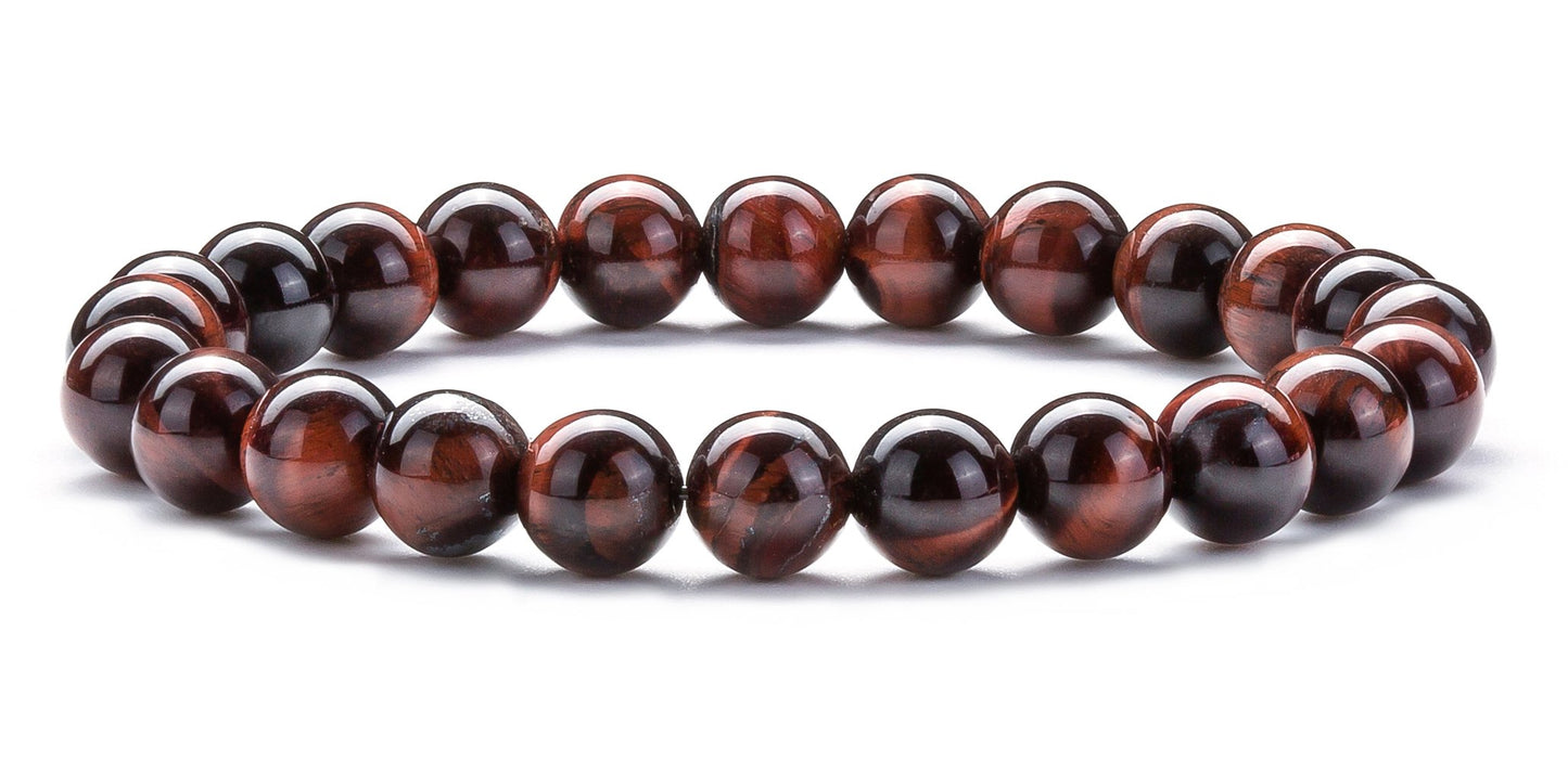 Hamoery Men Women 8mm Natural Stone Lava Rock Diffuser Bracelet Elastic Yoga Agate Beads Bracelet Bangle