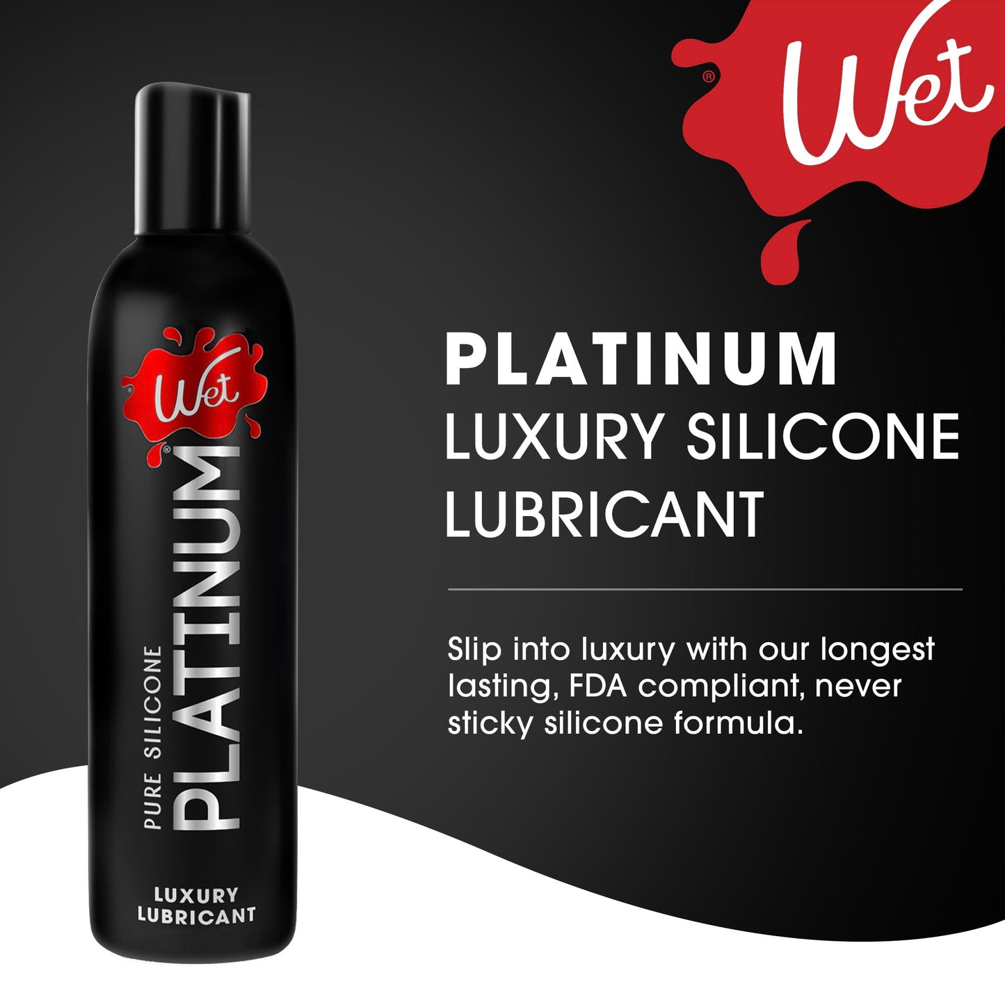 Wet Platinum Silicone-Based Lube for Men, Women & Couples, 4.2 Fl Oz - Ultra Long-Lasting & Water-Resistant Premium Personal Lubricant - Safe to Use with Latex Condoms - Non-Sticky & Hypoallergenic