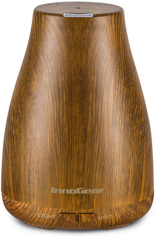 InnoGear Essential Oil Diffuser, Premium 5-in-1 Diffusers for Home Scent Aromatherapy Diffuser Air Desk Humidifier for Bedroom Large Room Office 7 Color LED 2 Mist Mode Waterless Auto Off, Bronze