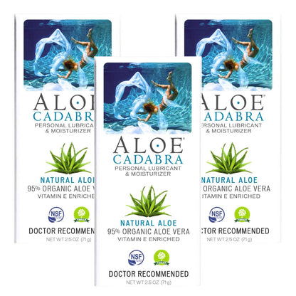 Aloe Cadabra Natural Water Based Personal Lubricant and Vaginal Moisturizer, Organic Aloe Lube for Men, Women and Couples, Non-Staining, pH Balanced (Unscented 2.5 Ounces, 1 Pack)