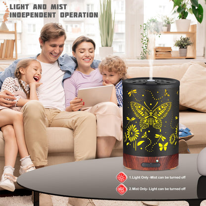 Metal Essential Oils Diffuser 150ML Aromatherapy Diffuser Cool Mist Humidifier with 7 Colors Lights Waterless Auto Off Air Diffusers as Gifts for Moms Women Girls (Bigfoot)