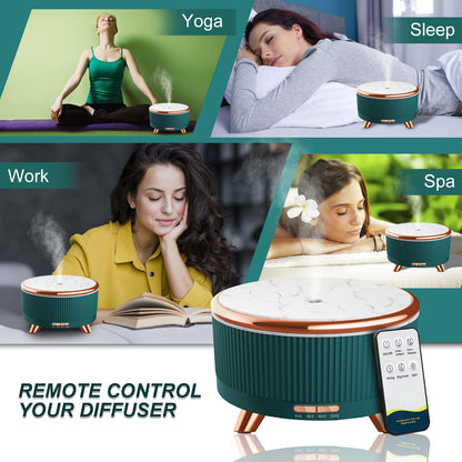 Diffusers for Essential Oils Large Room, 500ml Aromatherapy Oil Diffuser Cool Mist Humidifier with Remote Control,7 Colors Lights & 3 Mist Mode Waterless Auto Off for Women Office Home Black
