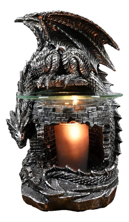 Ebros Smaug Castle Guardian Dragon Electric Oil Diffuser Burner Tart Warmer Aroma Scent Statue 9.5" Tall Figurine Dungeons and Dragons Decorative Decor for Aromatherapy Accessory Halloween Prop