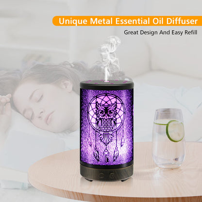 Skull Essential Oil Diffuser, Daroma 100ml Metal Aromatherapy Ultrasonic Cool Mist Humidifier Air Scent Home Office Gift, 7 Colors Changed LED Mood Light, Waterless Auto-Off