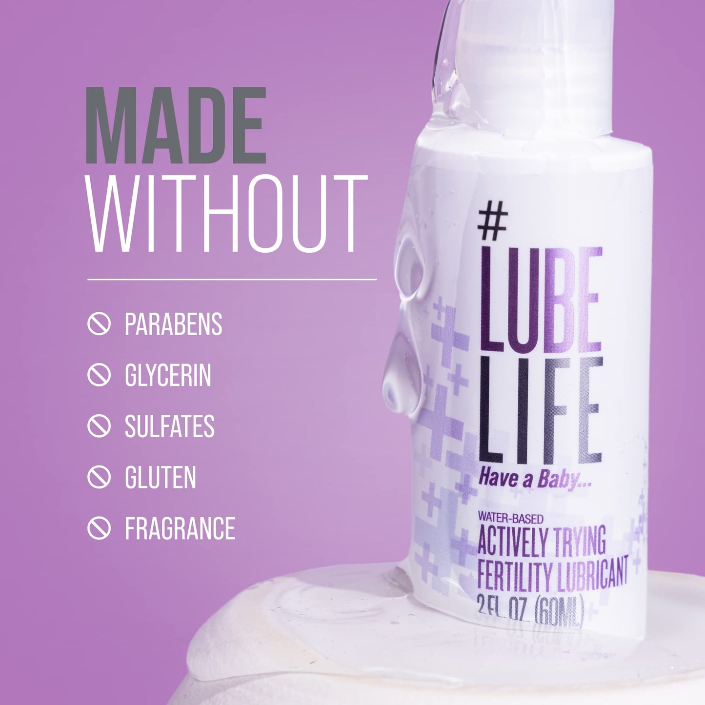 Lube Life Water-Based Actively Trying Fertility Lubricant, Fertility Friendly Lube for Men, Women and Couples, 2 Fl Oz