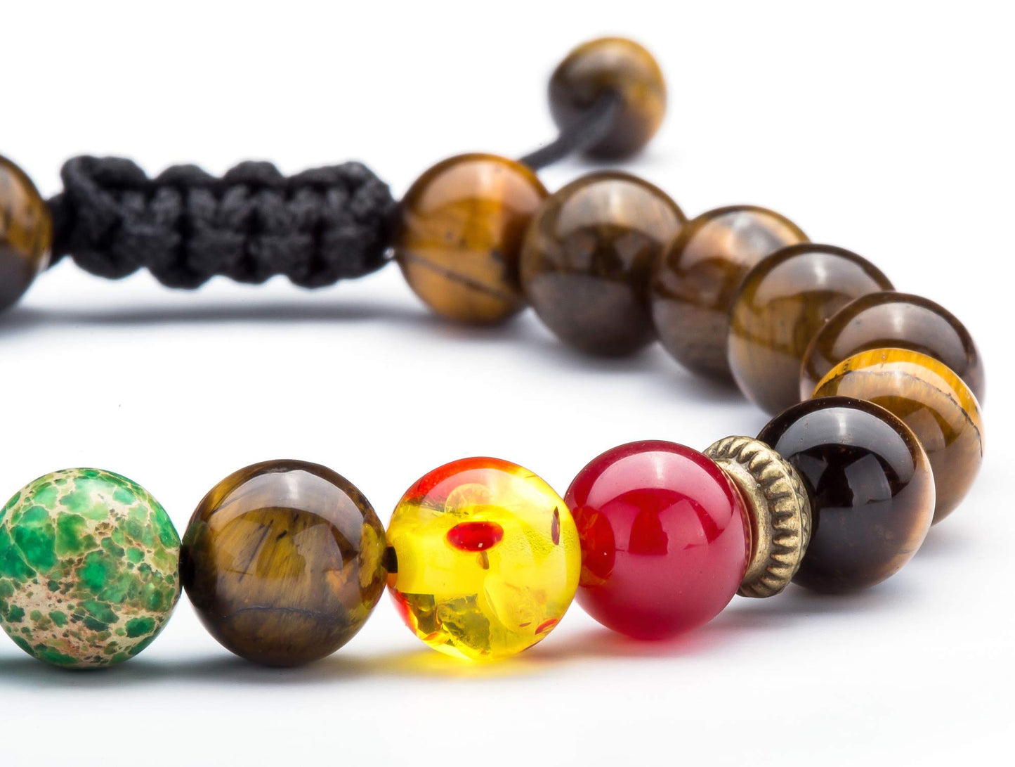 Hamoery Men Women 8mm Lava Rock Beads Chakra Bracelet Braided Rope Natural Stone Yoga Bracelet Bangle