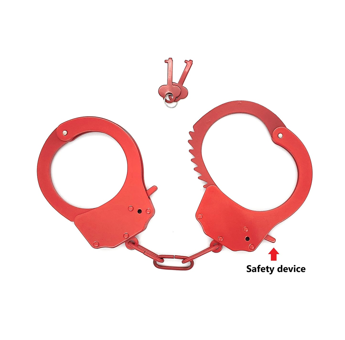 Toy Handcuffs Toy Metal Handcuffs with Keys Police Costume Prop Accessories Party Supplies (Red)