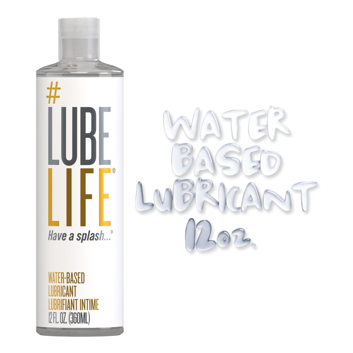 Lube Life Water-Based Personal Lubricant, Lube for Men, Women and Couples, Non-Staining, 8 Fl Oz