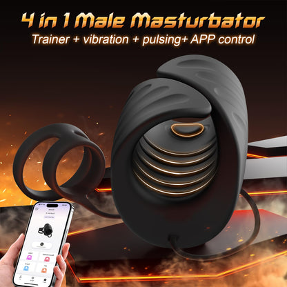 Male Sex Toys for Men - Male Masturbator Penis Training Vibrator with APP Control, Vibrating Sex Toy Strokers Glans Trainer Stimulator, Mens Sex Machine Masturbators Adult Sex Toys & Games