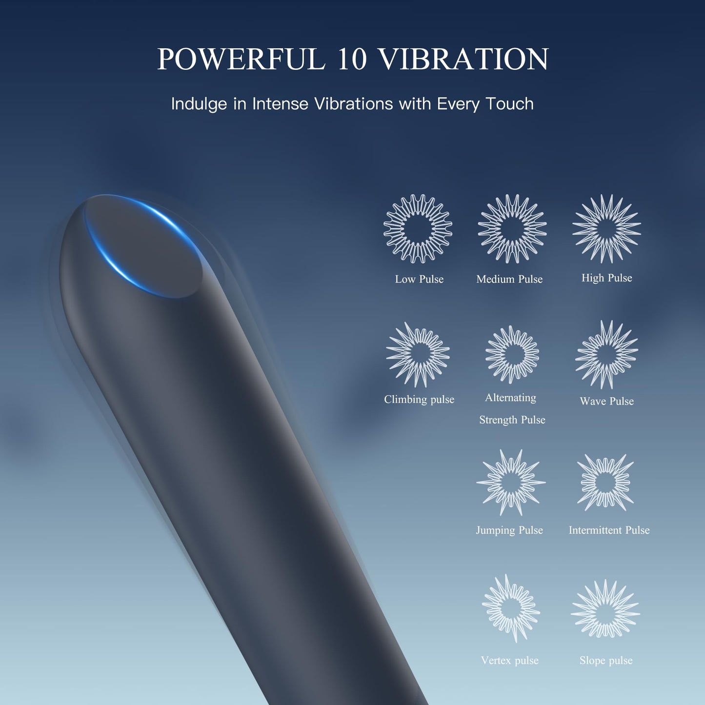 Bullet Vibrator with Angled Tip for Precision Clitoral Stimulation, Discreet Rechargeable Lipstick Vibe with 10 Vibration Modes Waterproof Nipple G-spot Stimulator Sex Toys for Women (Black)