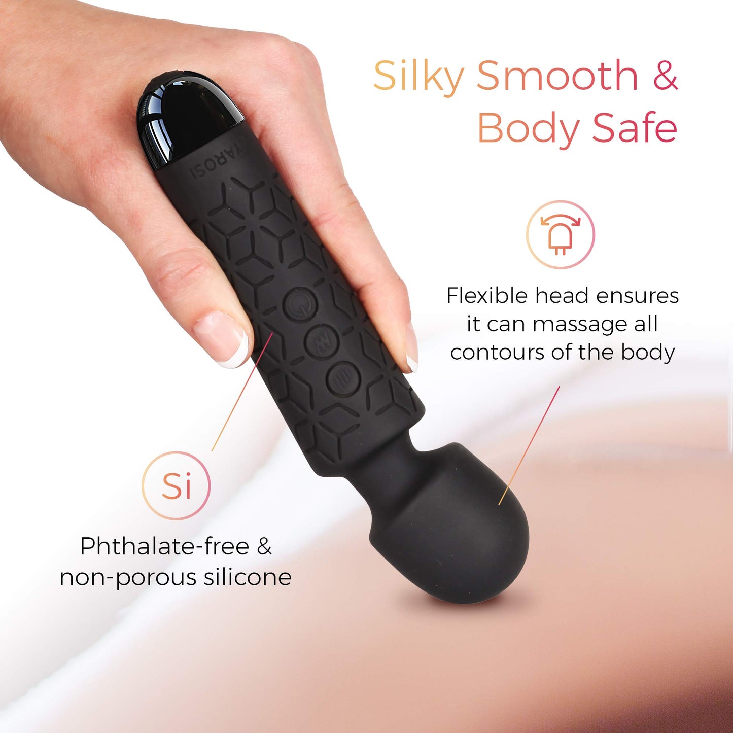 Yarosi Micro Personal Massage Device Smallest and Strongest Cordless Handheld Massager - Powerful - Best for Travel - Magic Stress Away - Perfect on Back Legs Hand Pains and Sports Recovery