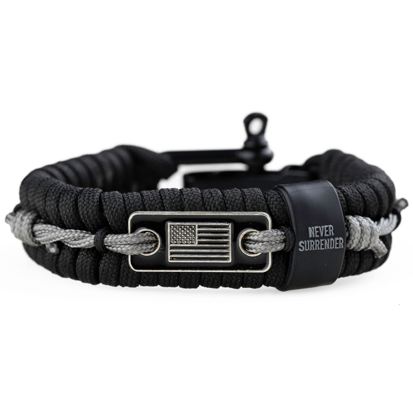 iHeartDogs Hero Company Never Forgotten Paracord Bracelet - Tactical Survival Bracelet for Men with Bronze USA Flag - Helps Pair Military Veterans with a Companion Dog