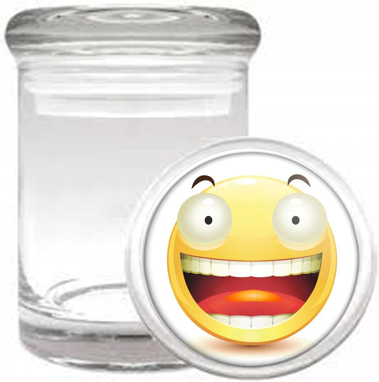 Excited Emoji Funny Medical Odorless Glass Jar