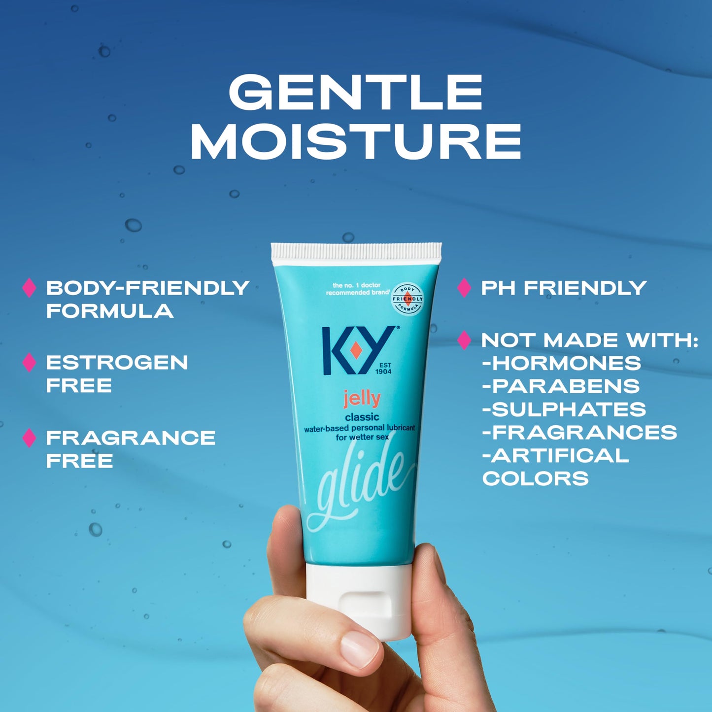 K-Y Jelly Water Based Lube For Sex, Anal Lube, Non-Greasy Water Based Personal Lubricant, pH Friendly Sex Lube Can Be Used With Sex Toys For Women & Male Sex Toys, Condom Friendly Personal Lube, 4 OZ