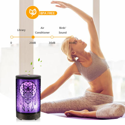 Skull Essential Oil Diffuser, Daroma 100ml Metal Aromatherapy Ultrasonic Cool Mist Humidifier Air Scent Home Office Gift, 7 Colors Changed LED Mood Light, Waterless Auto-Off