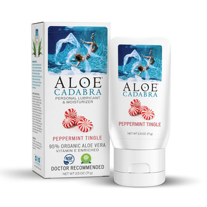 Aloe Cadabra Natural Water Based Personal Lubricant and Vaginal Moisturizer, Organic Aloe Lube for Men, Women and Couples, Non-Staining, pH Balanced (Unscented 2.5 Ounces, 1 Pack)