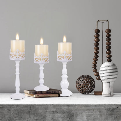 Black Vintage Candle Holder for Table Centerpiece Gothic Candle Stand Set