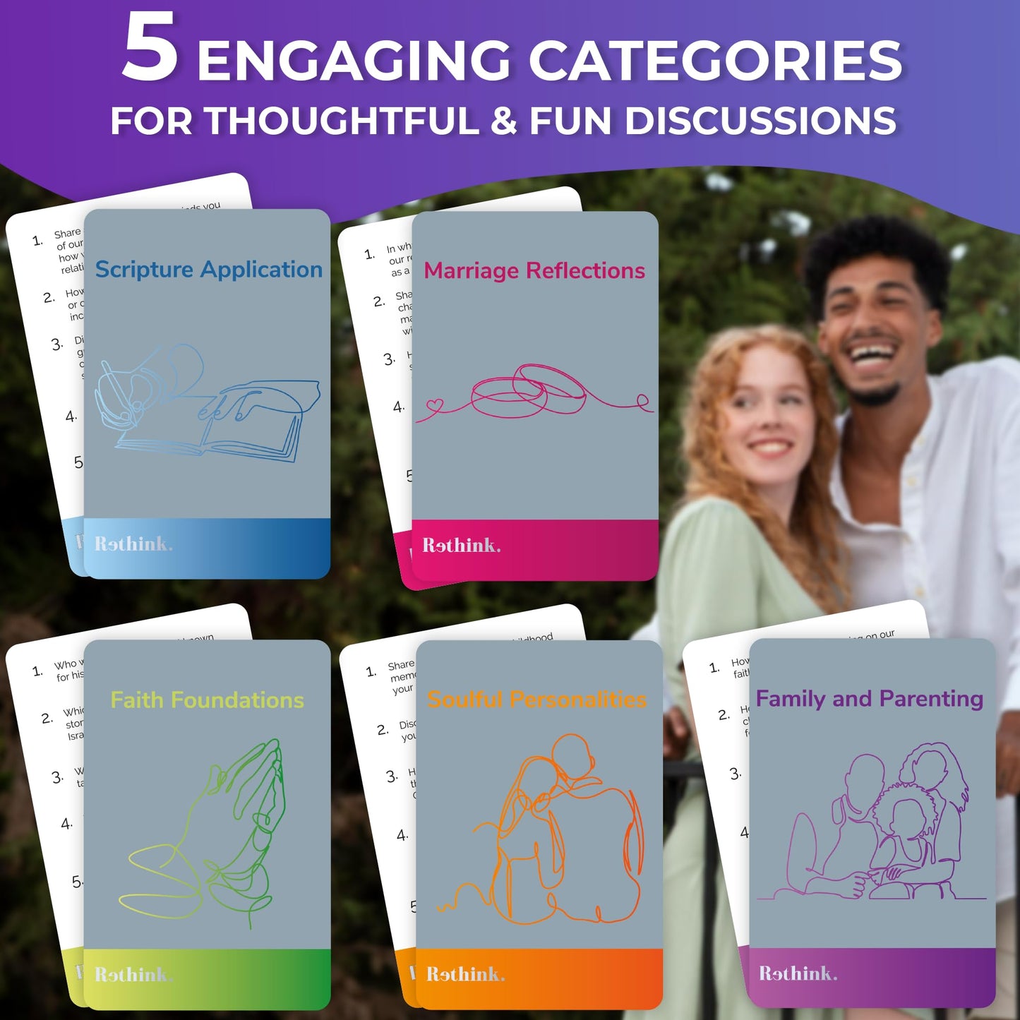 QUOKKA Conversation Cards Game - Christian Couples Edition | Original Version | Religious Gift | Relationship Connection - Great Board Game for Married Husband & Wife