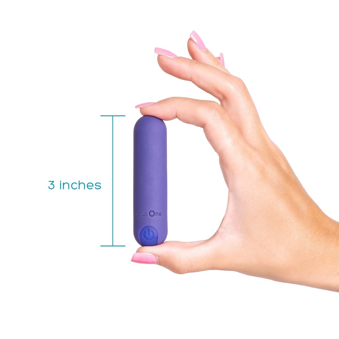 plusOne Bullet Vibrator for Women, Mini Vibrator Made of Body-Safe Silicone, Fully Waterproof, USB Rechargeable, Personal Massager with 10 Vibration Settings, Purple