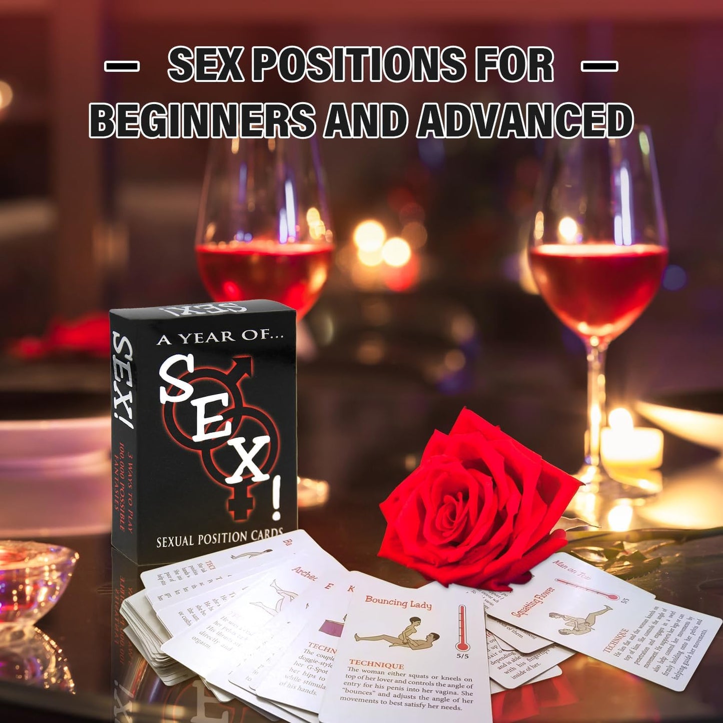 The Hottest Sx Positions-Adult Sexual Position Card Bedroom Battle Card - Illustrated with Pictures Date-Night Fun Couple Games to Improve Relationships U7