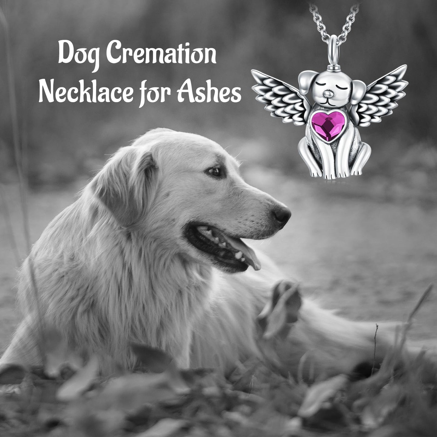 AOBOCO 925 Sterling Silver Dog/Cat Urn Necklace for Ashes Pet Cremation Keepsake Necklace Memorial Jewelry Gift for Women