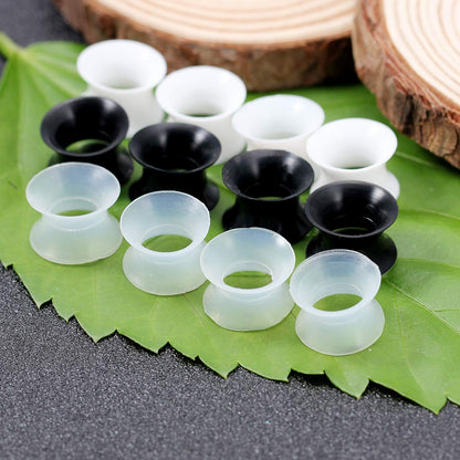 Cisyozi 6 Pairs Ultra Thin Silicone Ear Skin Flexible Flesh Tunnel Expander Stretching Gauge Earlets Plug Gauges Kit Earlets Retainer Same Sizes 6G-20mm 3 Colors