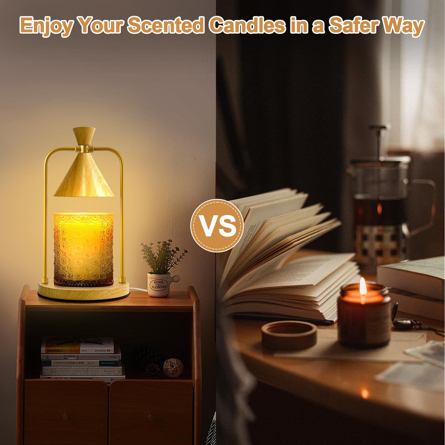 Candle Warmer Lamp with Timer, Dimmable Candle Light Electric Candle Warmer Compatible with Various Candles, Candle Holders for Home Decor, Gifts for Mothers Day/Birthday/House Warming