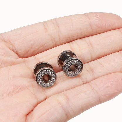 G23 Titanium Ear Gauges Screw Fit Flesh Tunnels Plugs Expander Stretchers Earrings Hypoallergenic Implant Medical Surgical Steel Lobe Earring External Plugs Piercing Jewelry for Women Men