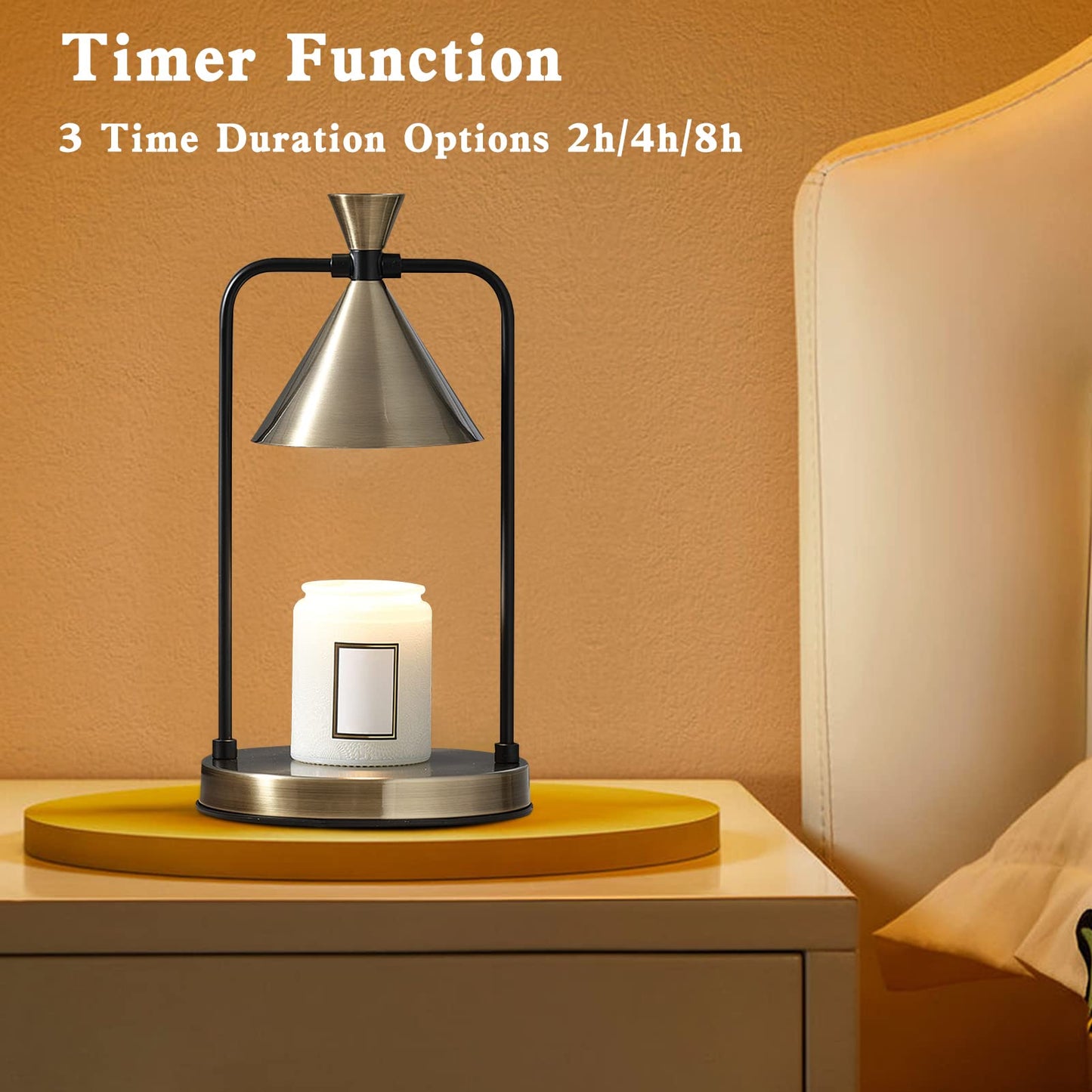 Candle Warmer Lamp with Timer, Dimmable Candle Light Electric Candle Warmer Compatible with Various Candles, Candle Holders for Home Decor, Gifts for Mothers Day/Birthday/House Warming