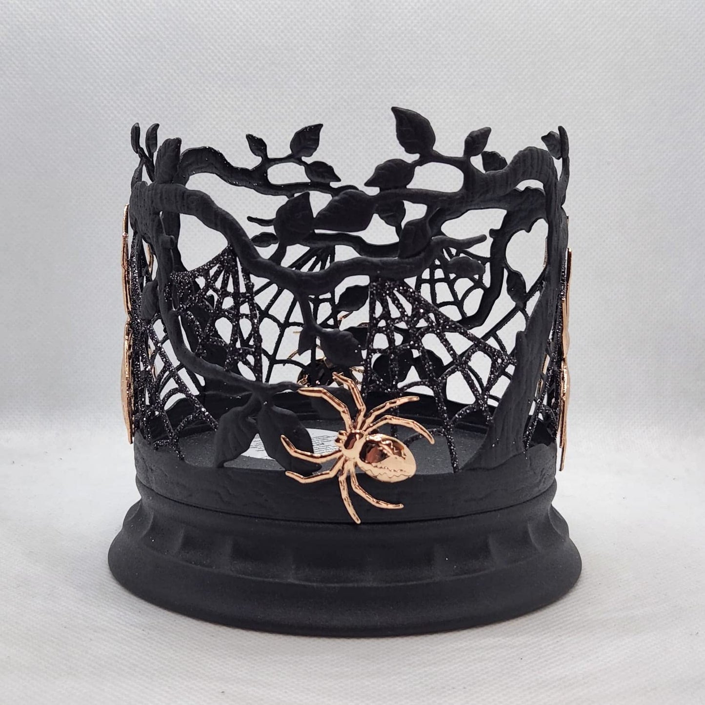 Halloween Candle Holder Compatible with Bath & Body Works and White Barn 3-Wick Candles - Select Your Favorite! (Candle NOT Included) - Spider Branches with Base