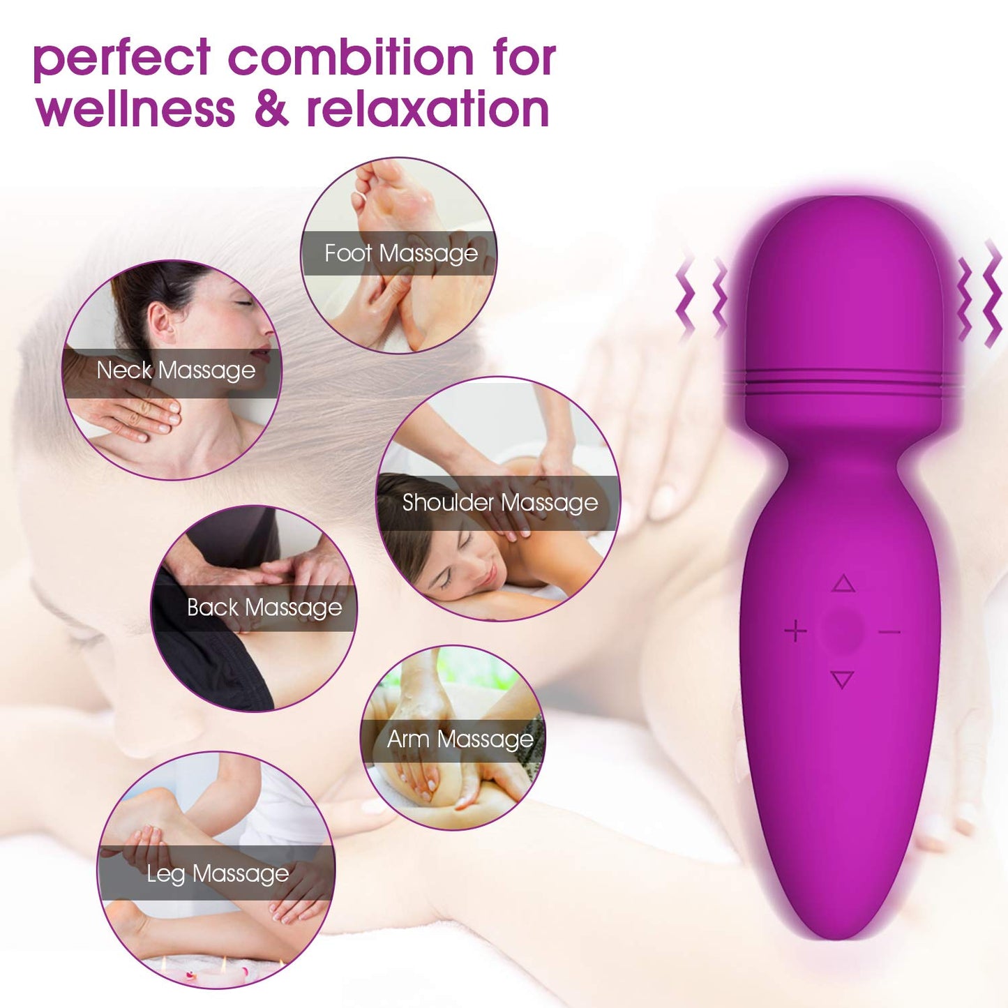 Mini Massager,Small Cordless Handheld Massager with 10 Quiet Vibration Modes, Personal Handheld Rechargeable Massager for Neck Shoulder Back Body [4.35 * 1.18 inches]