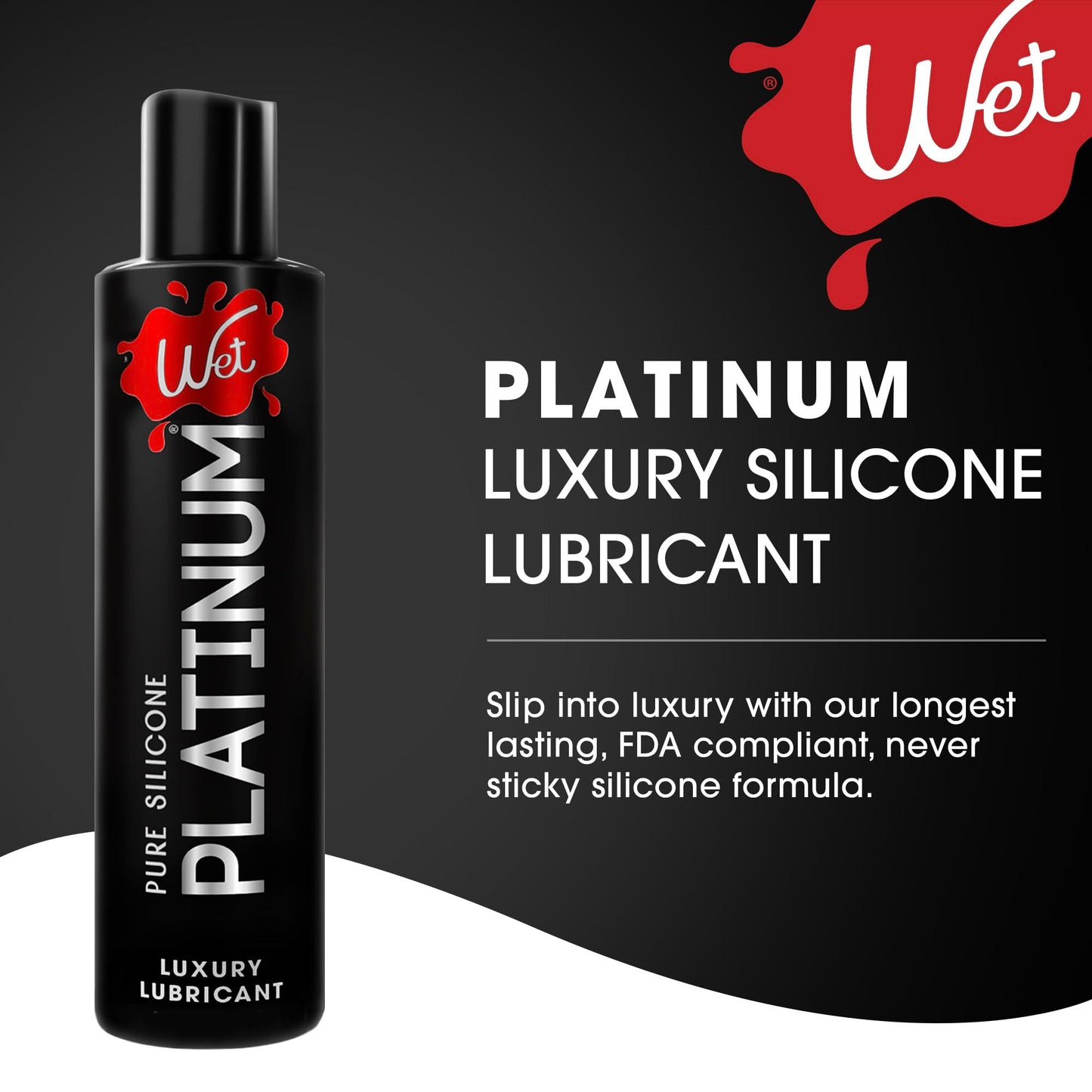 Wet Platinum Silicone-Based Lube for Men, Women & Couples, 4.2 Fl Oz - Ultra Long-Lasting & Water-Resistant Premium Personal Lubricant - Safe to Use with Latex Condoms - Non-Sticky & Hypoallergenic