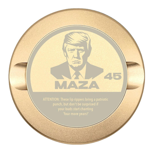 Edition 007: MAZA Metal Snus Can, Metal Container for Zyn, ON, Velo, or Lucy Pouches, Custom Snus Container, Tobacco Can, Dip Can, Gift, Nicotine Pouch Tin, Gift for Him (Champagne Gold)