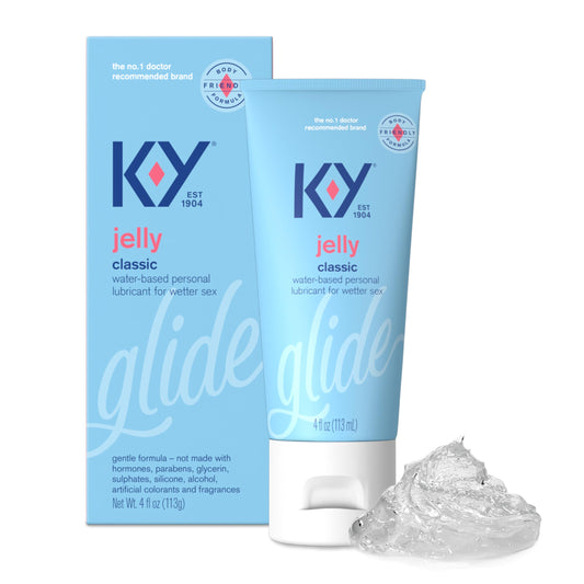 K-Y Jelly Water Based Lube For Sex, Anal Lube, Non-Greasy Water Based Personal Lubricant, pH Friendly Sex Lube Can Be Used With Sex Toys For Women & Male Sex Toys, Condom Friendly Personal Lube, 4 OZ