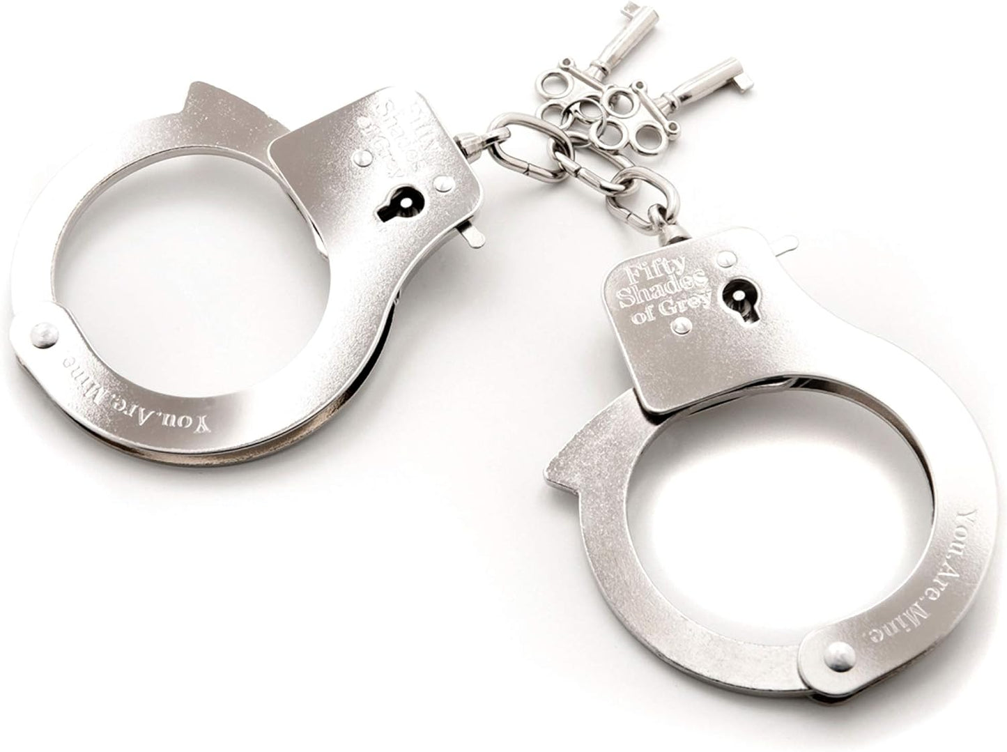 Fifty Shades of Grey You are Mine Metal Handcuffs - Lockable Handcuffs with 2 Keys & Quick Release