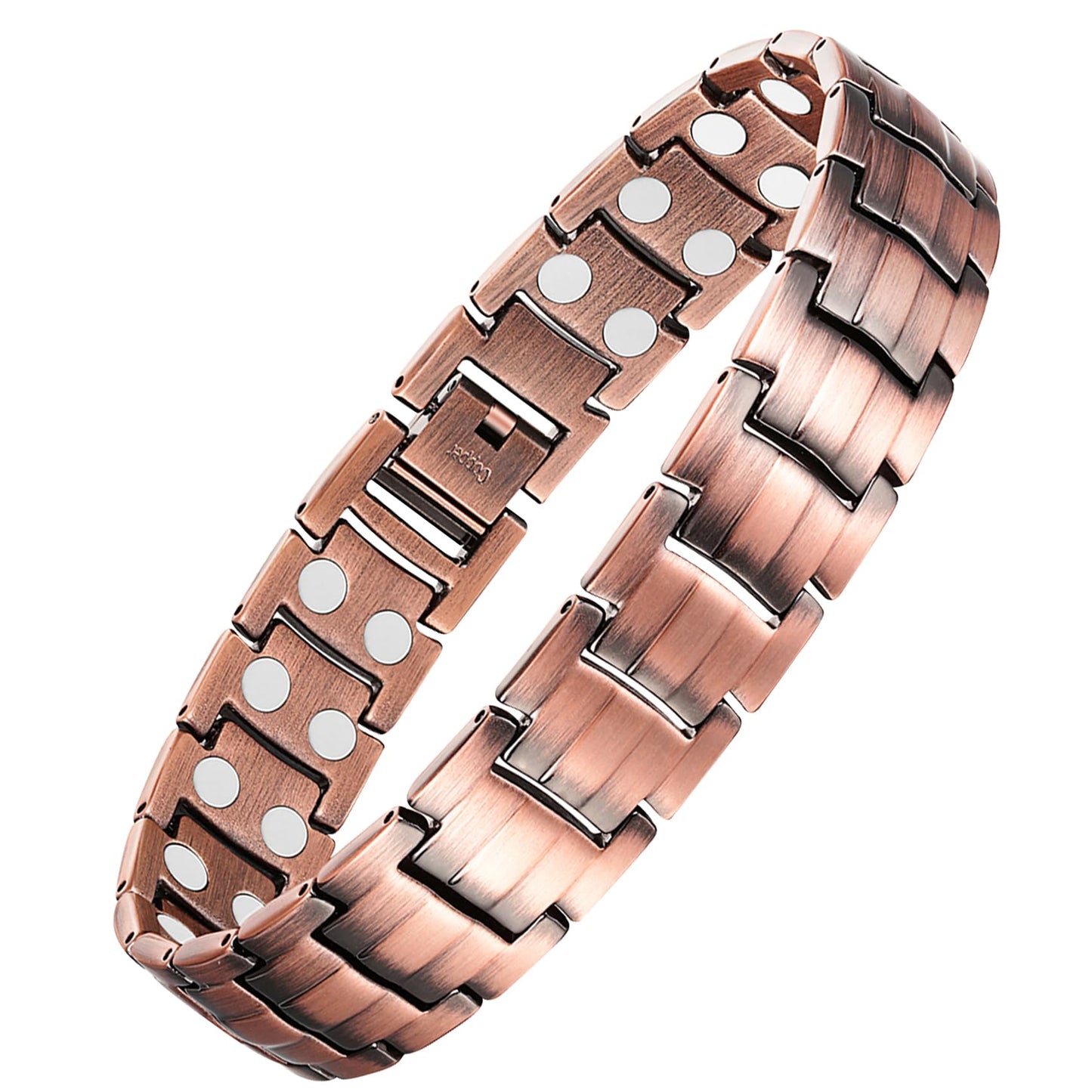 Feraco Men's Copper Magnetic Bracelet Elegant 99.99% Solid Copper Bracelets with Double-Row Strong Magnets, Magnetic Field Therapy Jewelry, Magnetic Field Therapy Jewelry