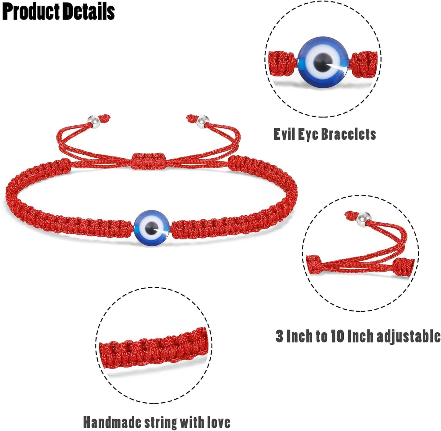 Natural Stone Agate Elastic Evil Eye Bracelet Kit with Charms Adjustable for Men Boyfriend for Gift Boys Stretch Bracelet for son Gifts 6mm