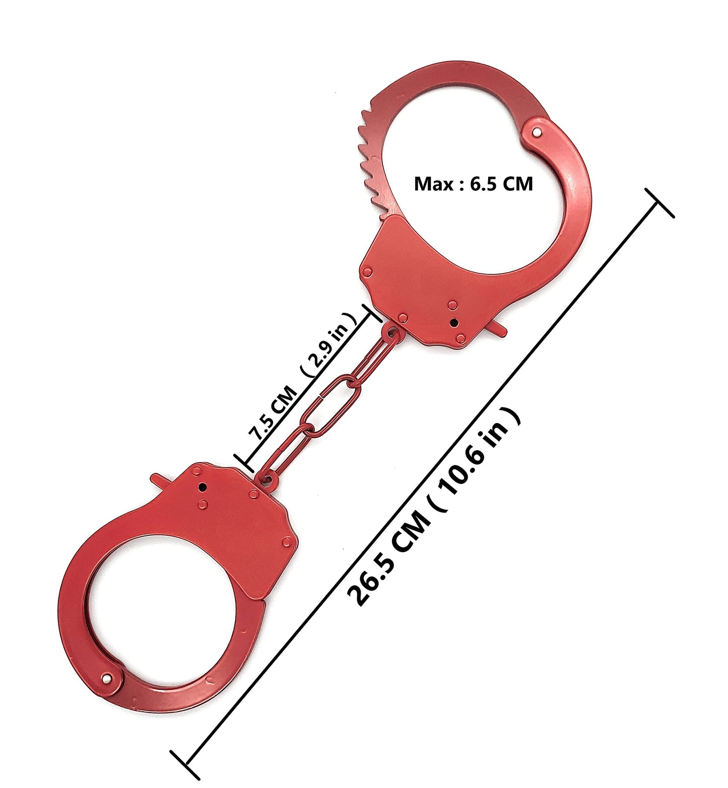 Toy Handcuffs Toy Metal Handcuffs with Keys Police Costume Prop Accessories Party Supplies (Red)