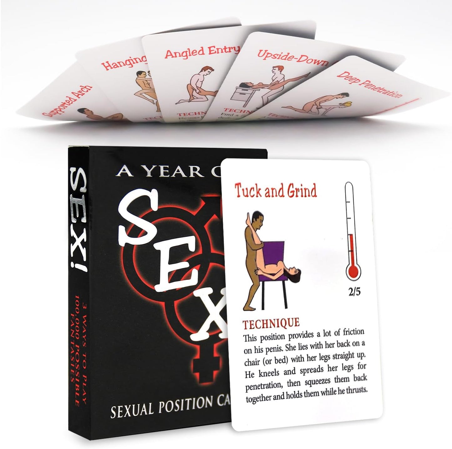 The Hottest Sx Positions-Adult Sexual Position Card Bedroom Battle Card - Illustrated with Pictures Date-Night Fun Couple Games to Improve Relationships U7