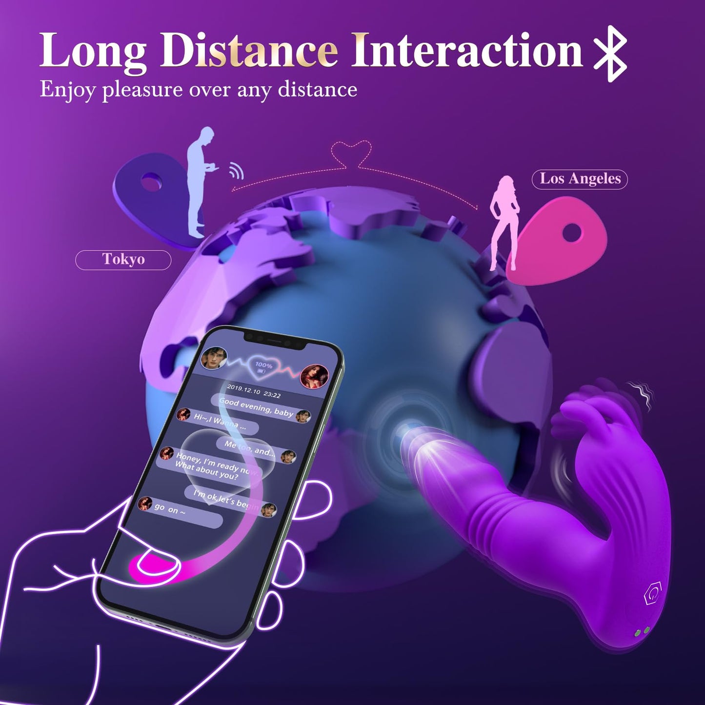 Vibrating Dildos for Women Sex Toy - 3IN1 App Wearable Remote Vibrator Rose Sex Toy, Sex Pleasure Tools for Women with 9 Rabbit Clit Vibrator & 9 Thrusting Dildos Anal Toys G Spot Vibrator Sex Swing