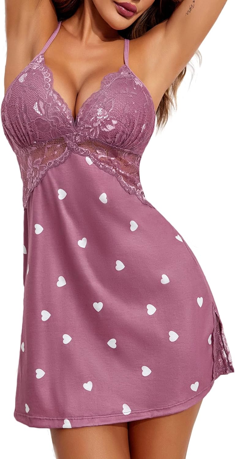 Avidlove Women Lingerie Lace Chemise Sleepwear Babydoll Teddy Lingerie