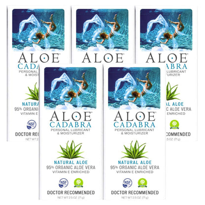 Aloe Cadabra Natural Water Based Personal Lubricant and Vaginal Moisturizer, Organic Aloe Lube for Men, Women and Couples, Non-Staining, pH Balanced (Unscented 2.5 Ounces, 1 Pack)