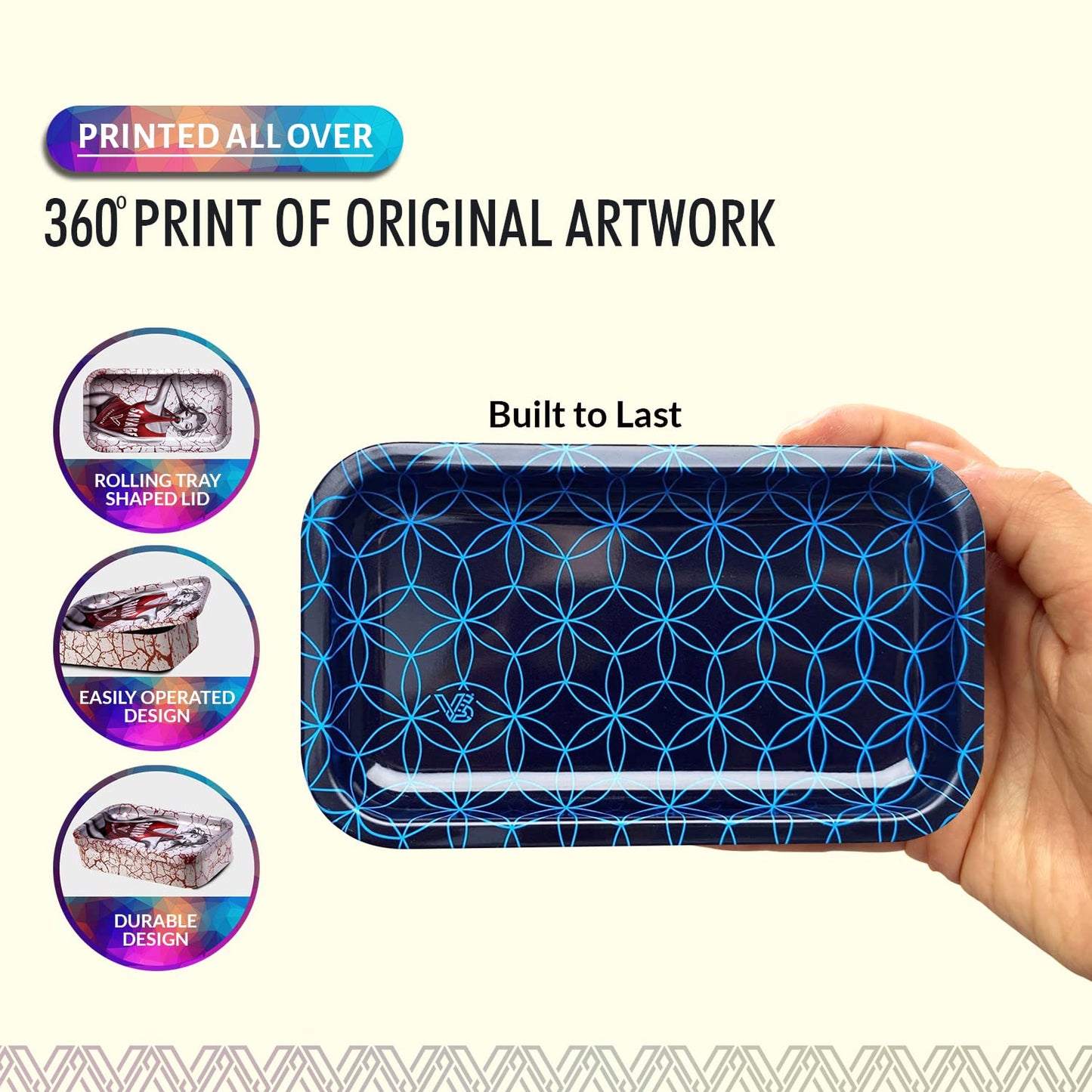 V. Syndicate 5" x 2.8" x 1.5" Mini Metal Storage Box with Lid - Airtight Lid to Avoid Moisture - Flex Your Style with 360 Print of Original Interactive Artwork on All Sides (Syndicase 2.0, Dank Diva)