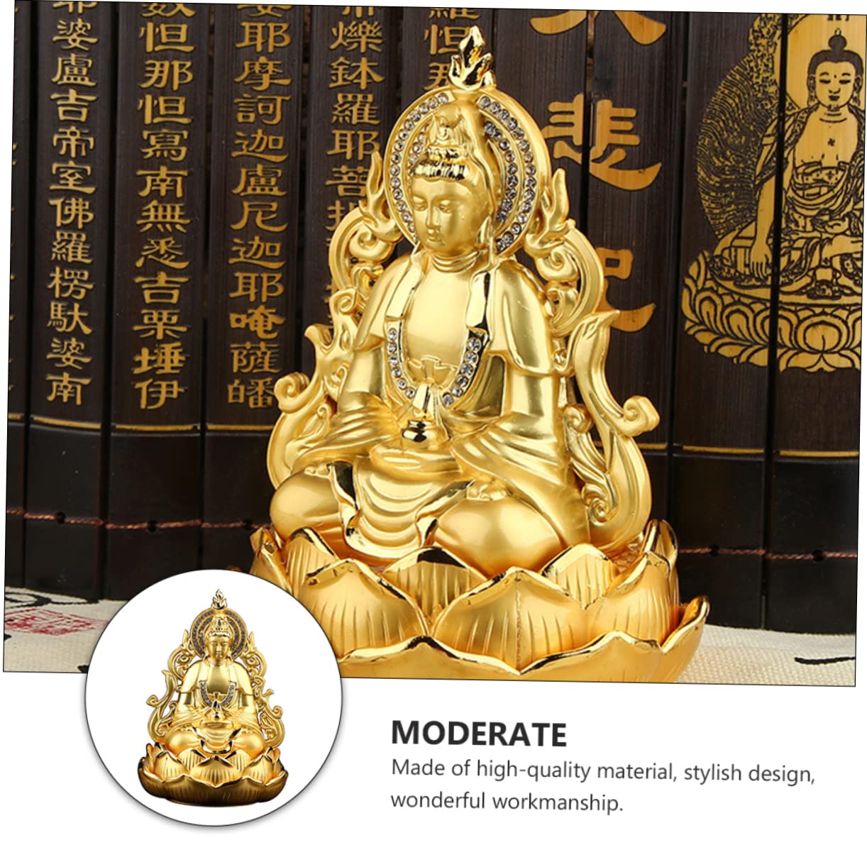 Ornaments Gold Trim Diffuser for Essential Oils Diffusers for Essential Oils Kwan Figurine Fragrance Diffuser Feng Shui Statue Car Aroma Holder Car Adornment Perfume Base Alloy