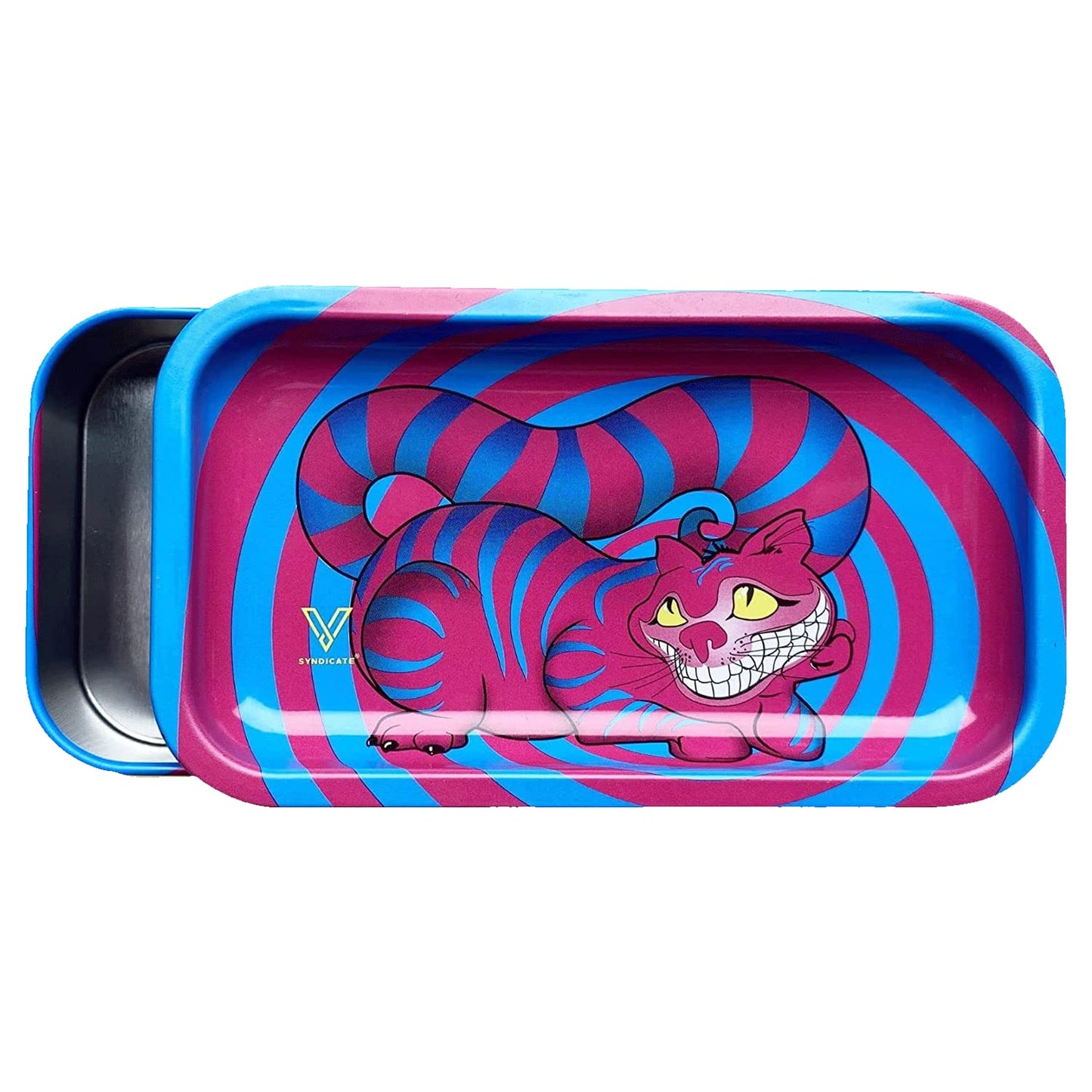 V. Syndicate 5" x 2.8" x 1.5" Mini Metal Storage Box with Lid - Airtight Lid to Avoid Moisture - Flex Your Style with 360 Print of Original Interactive Artwork on All Sides (Syndicase 2.0, Dank Diva)