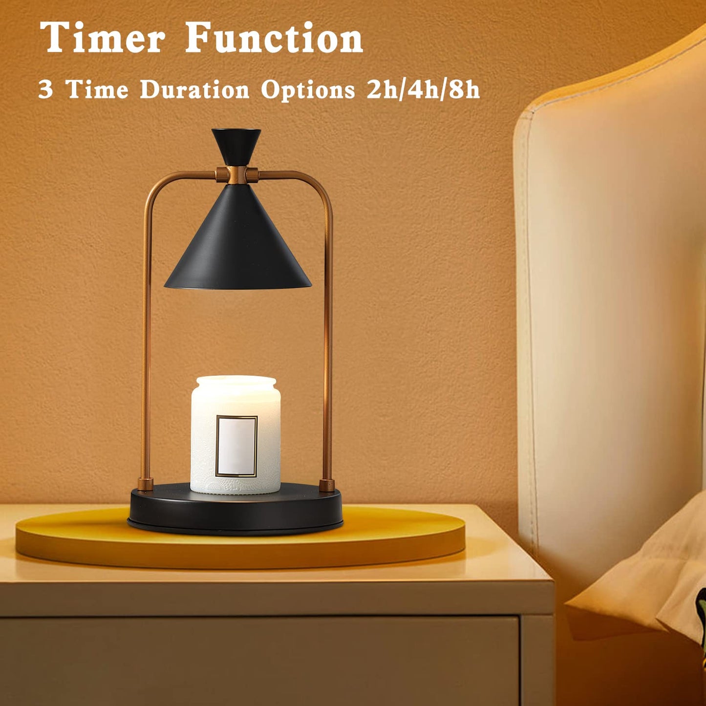 Candle Warmer Lamp with Timer, Dimmable Candle Light Electric Candle Warmer Compatible with Various Candles, Candle Holders for Home Decor, Gifts for Mothers Day/Birthday/House Warming