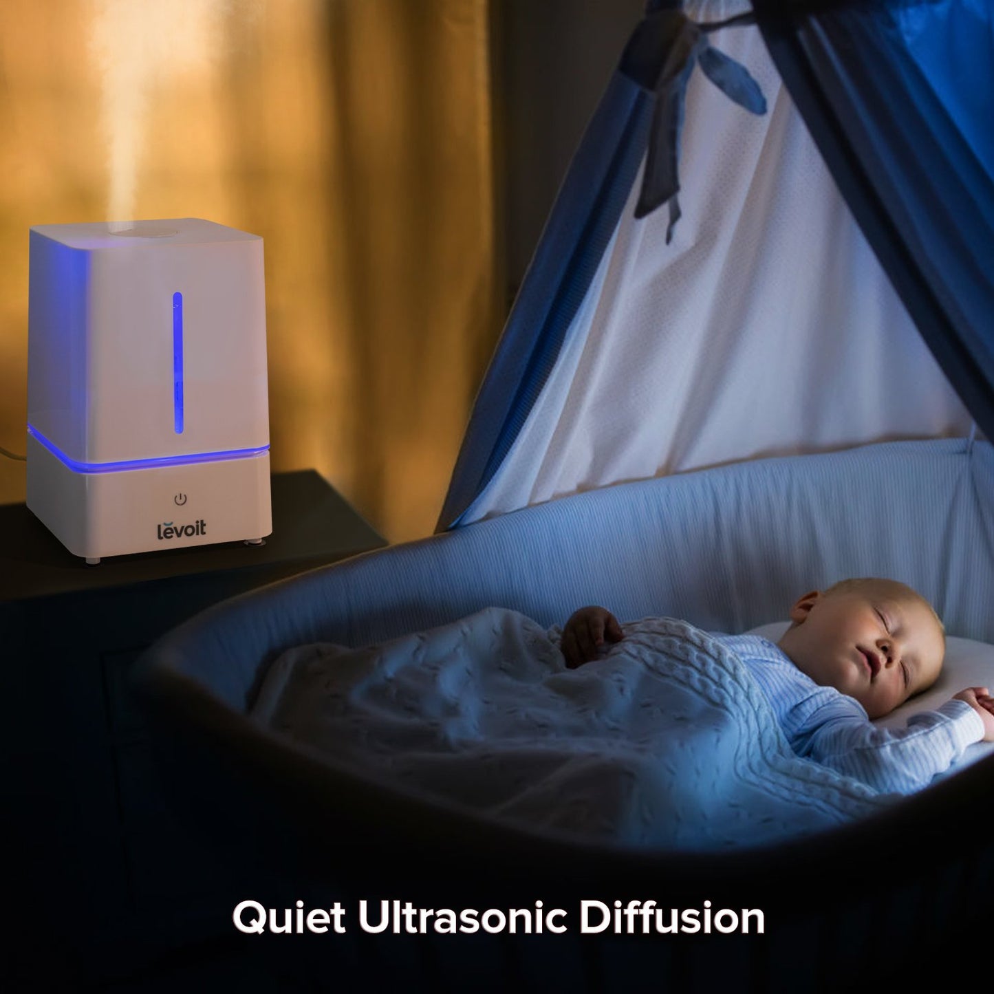LEVOIT Humidifiers for Bedroom, Quiet (3L Water Tank) Cool Mist Top Fill Essential Oil Diffuser with 25Watt for Home Large Room, 360° Nozzle, Rapid Ultrasonic Humidification for Baby Nursery and Plant