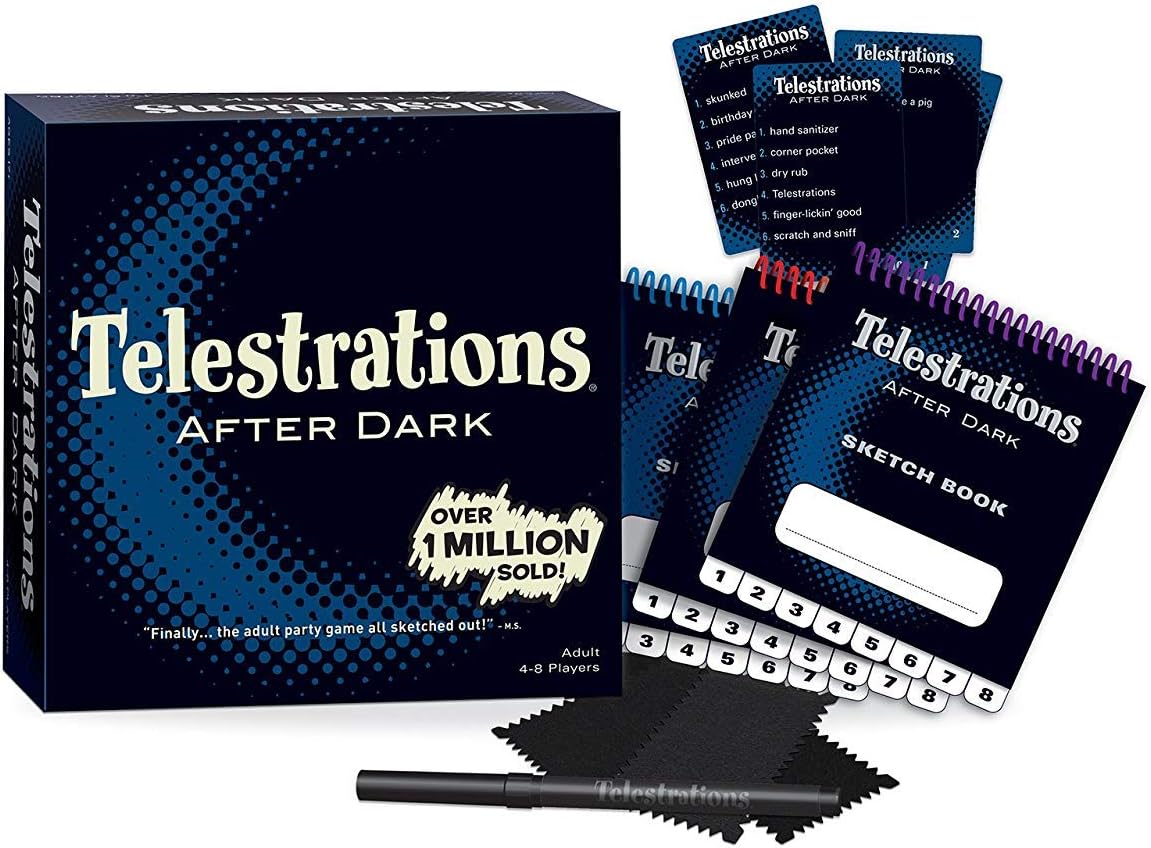 Telestrations After Dark Adult Board Game | An Adult Twist on The #1 Party Game | The Telephone Game Sketched Out | Ages 17+