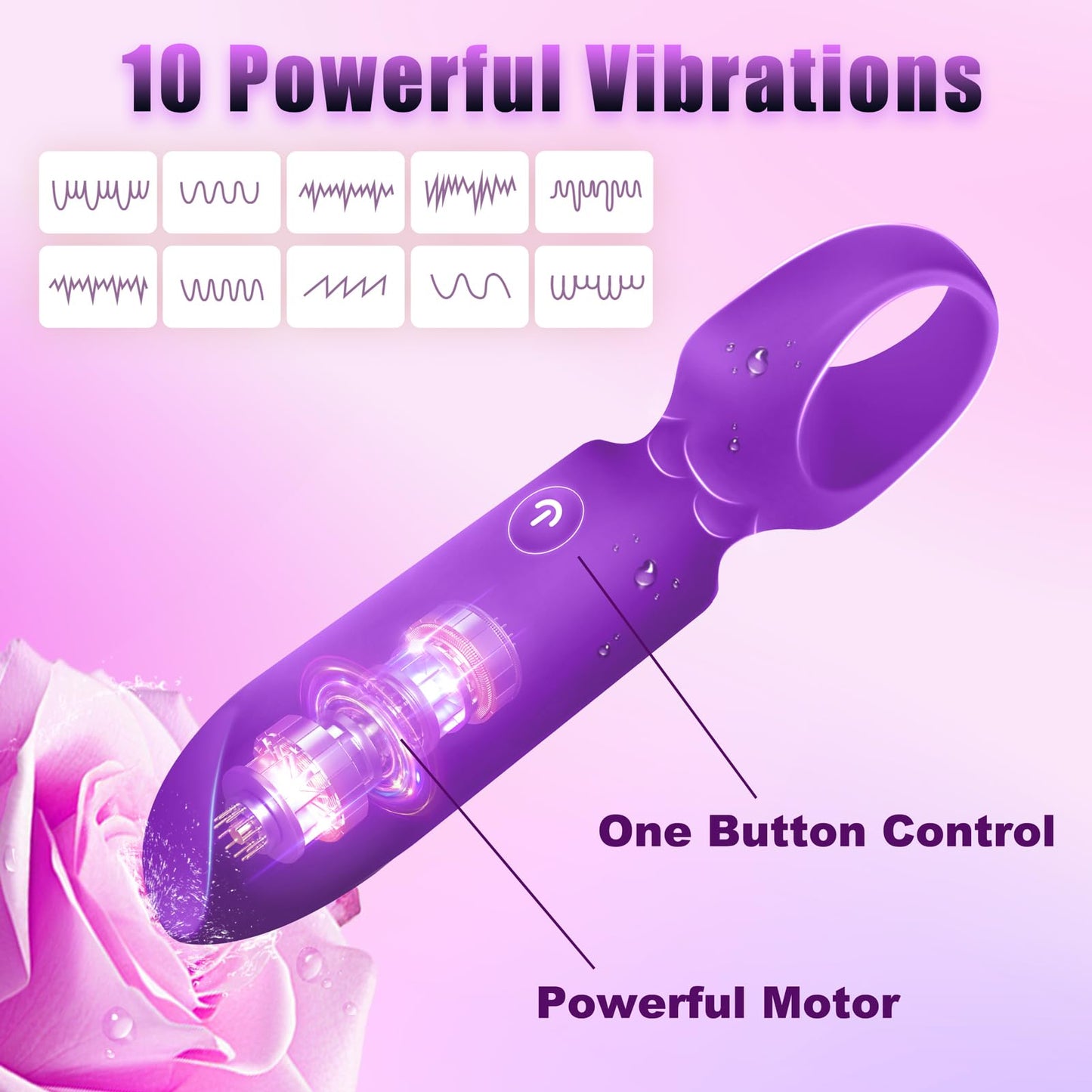 LUKIKI Bullet Vibrator Adult Toys - Female Sex Toys with 10 Vibration Modes, Lipstick Mini Vibrator for G Spot Clitoral Stimulation, Discreet Portable for Travel, Adult Sex Toys & Games for Women