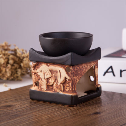 Feng Shui Zen Ceramic Essential Oil Diffuser Tea Light Holder Great for Home Decoration & Aromatherapy OLBA095